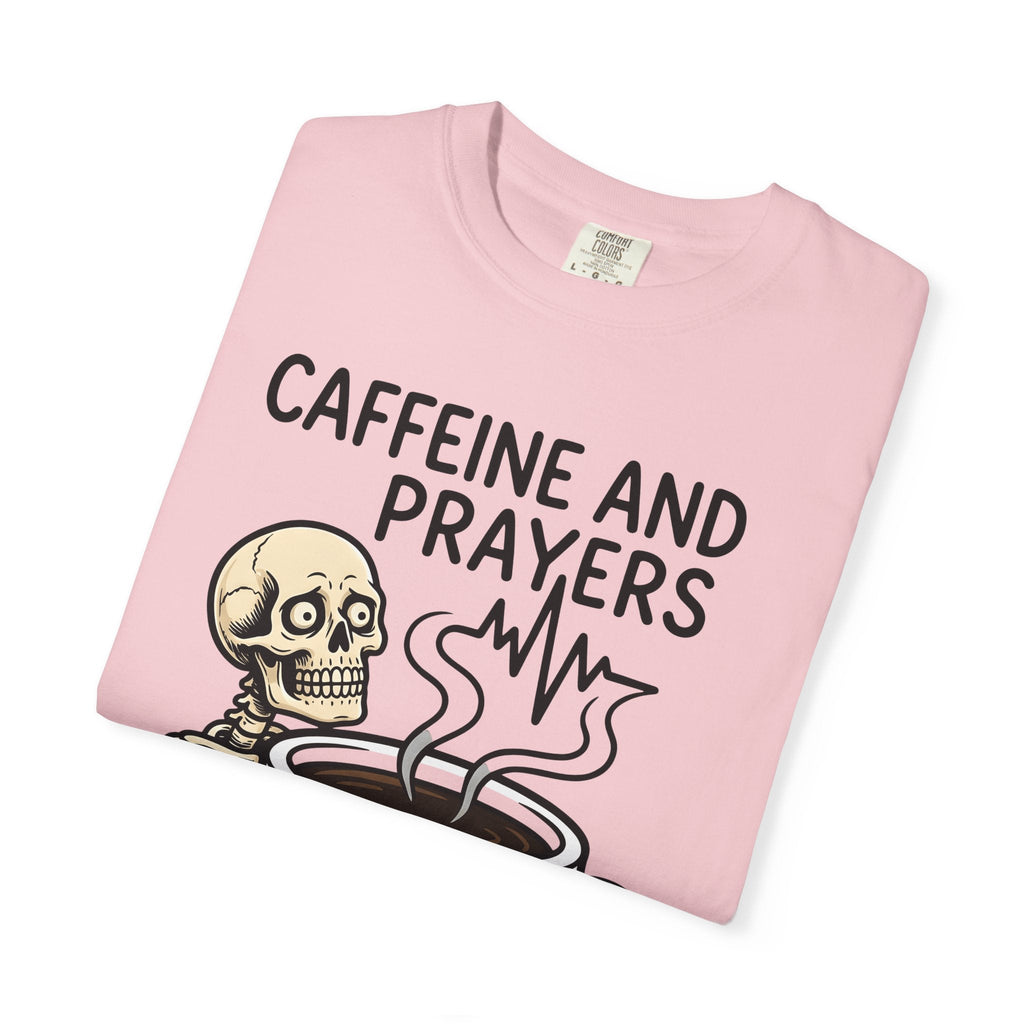 Skeleton Coffee Cup Cartoon T-Shirt – Funny Nurse Halloween Caffeine, Unisex Graphic Tee