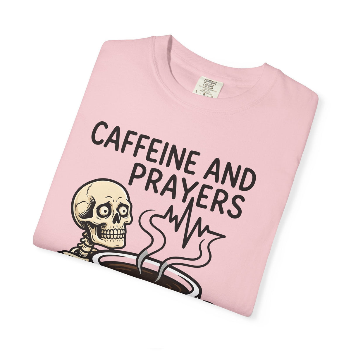 Skeleton Coffee Cup Cartoon T-Shirt – Funny Nurse Halloween Caffeine, Unisex Graphic Tee