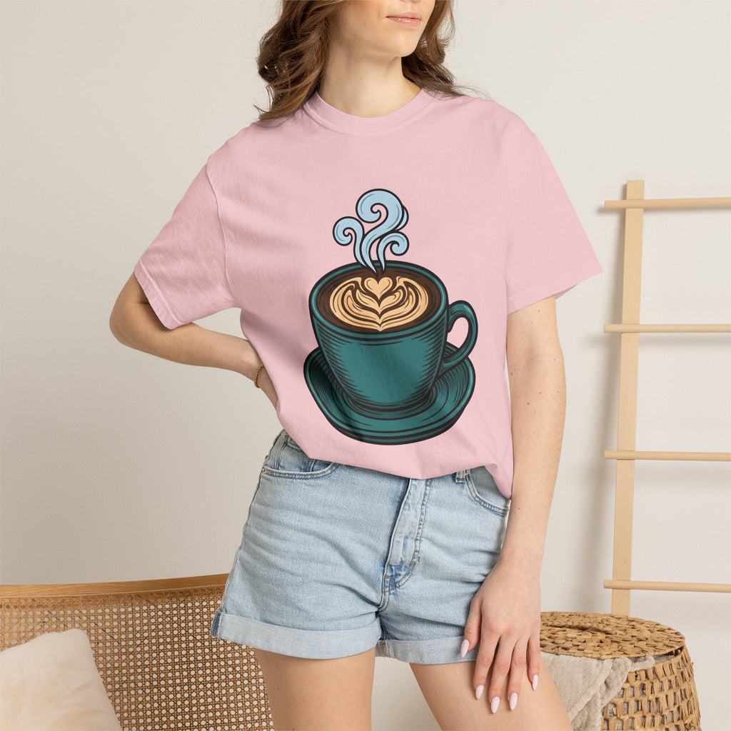 Coffee Cup Shirt Coffee Foodie Unisex Gift Hand Drawn Tee Mug T-Shirt Coffee Fan