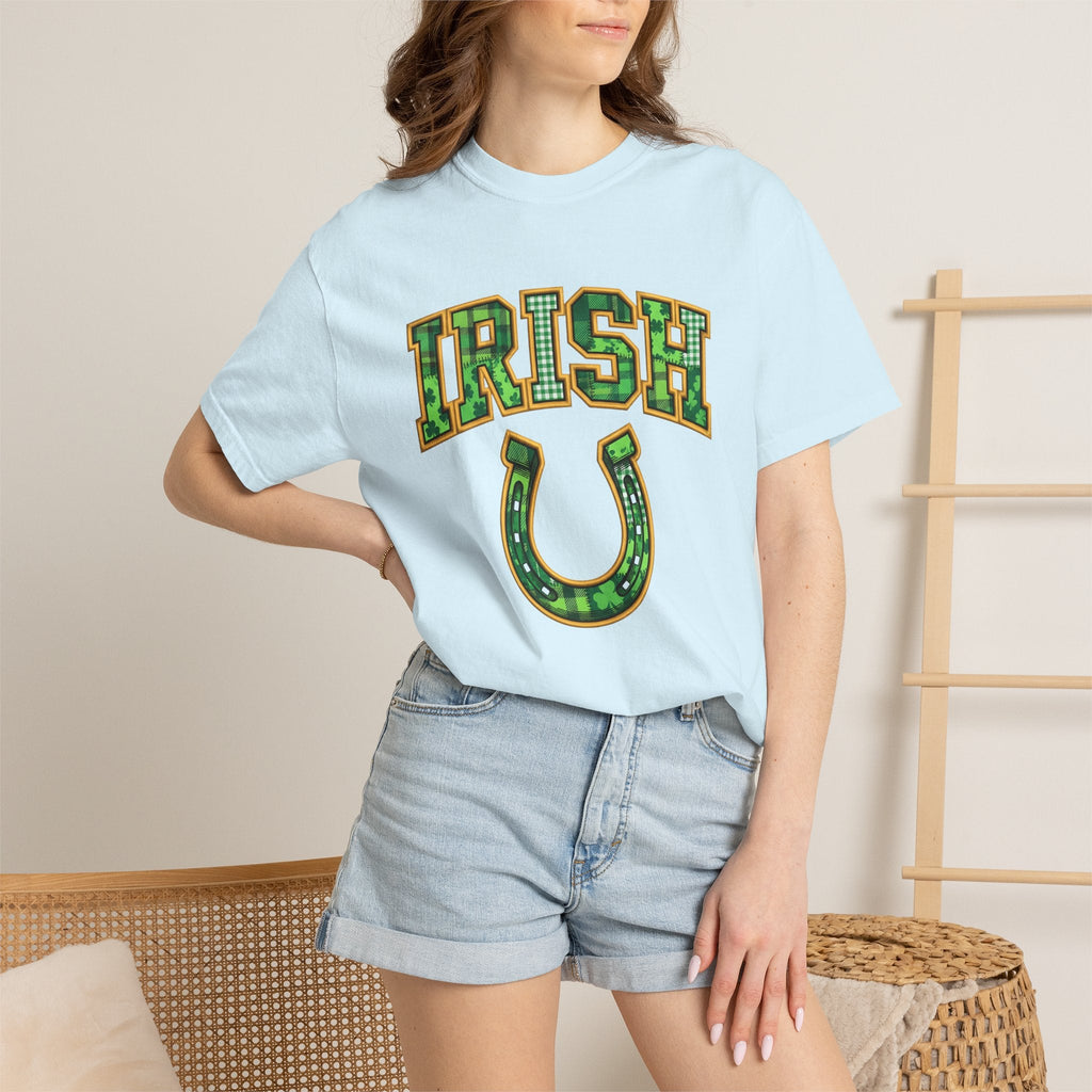 Horseshoe Shirt St Patrick's Day Charm Unisex Gift Applique Tee Horse Shoe