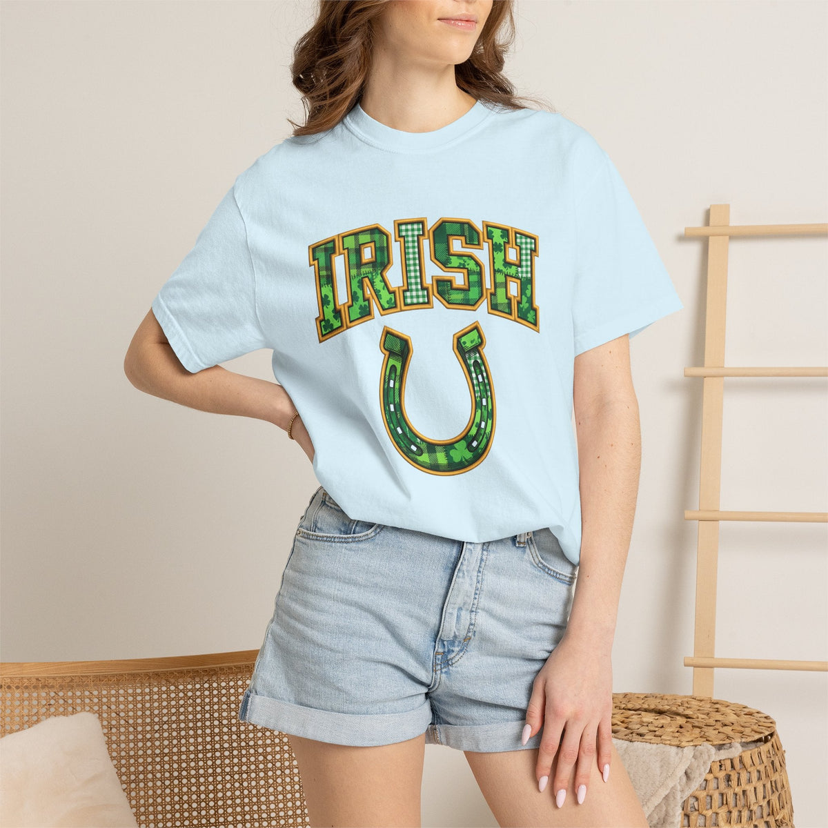 Horseshoe Shirt St Patrick's Day Charm Unisex Gift Applique Tee Horse Shoe