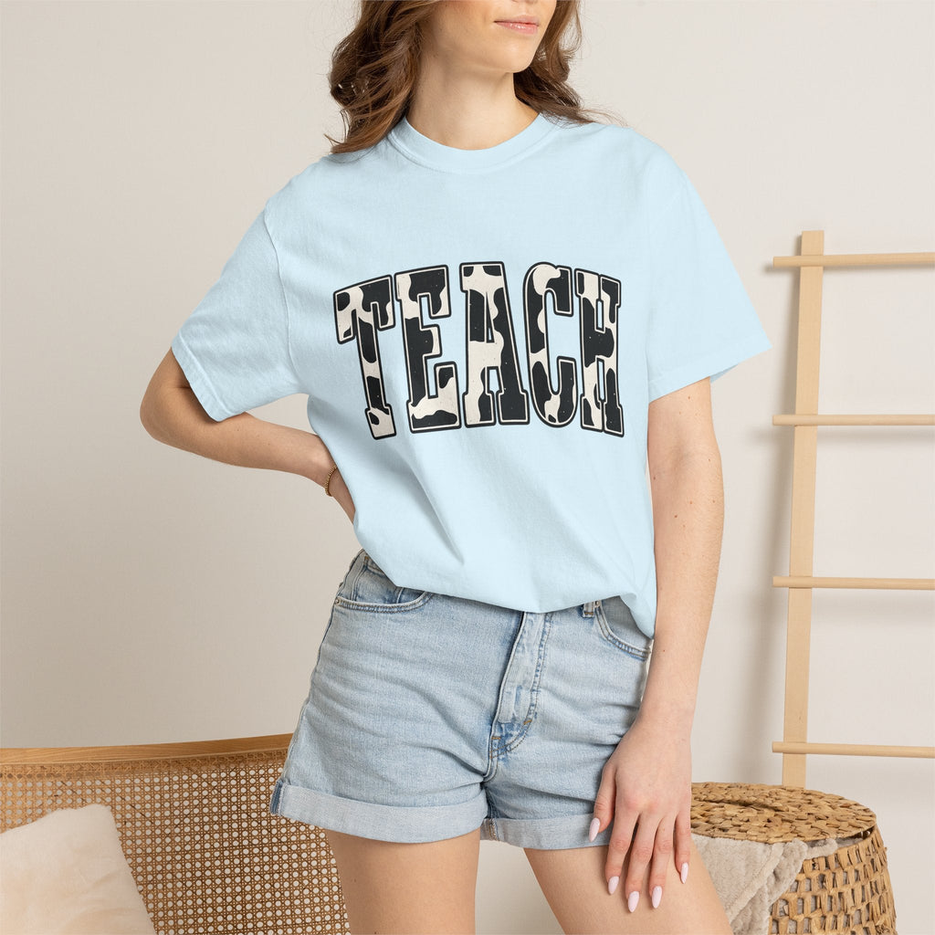 Cow Print Text Shirt Teacher Animal Unisex Gift Bold Tee product image 9