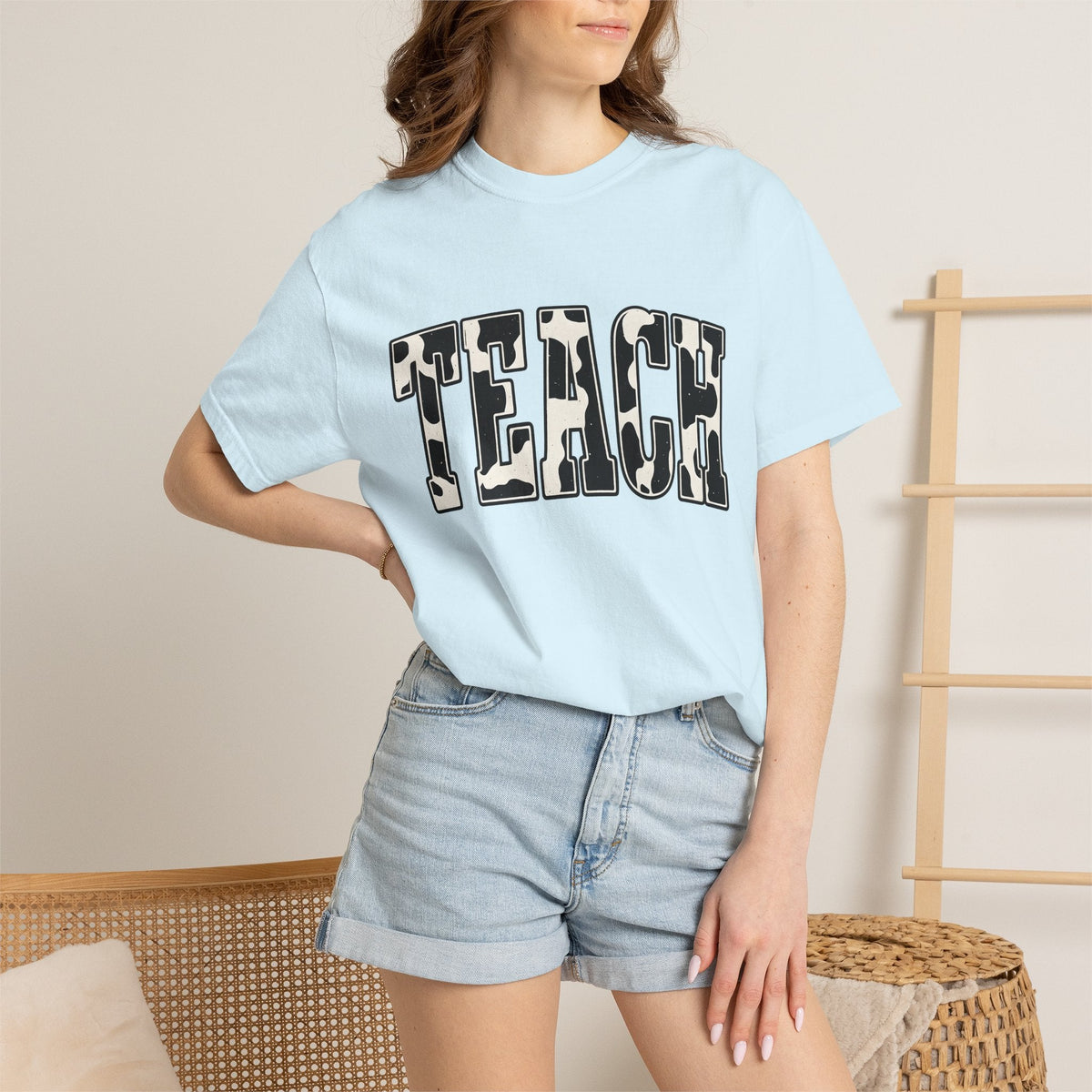 Cow Print Text Shirt Teacher Animal Unisex Gift Bold Tee product image 9