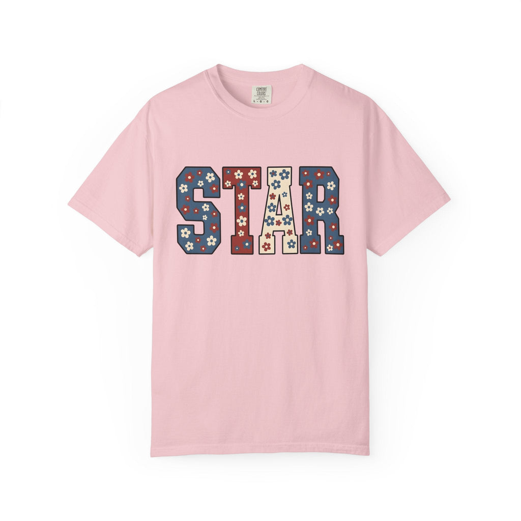 Flower Star Lettering Shirt 4th Of July America Unisex Gift product image 3