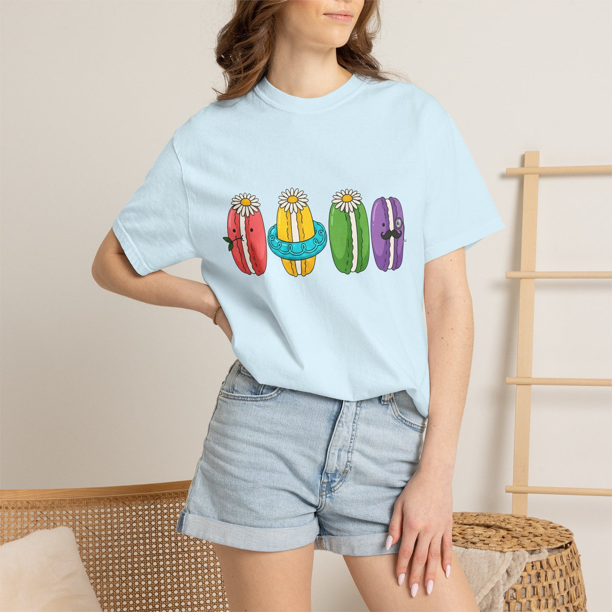 Cute Macarons Shirt Desserts Food Unisex Gift Kawaii Tee product image 9