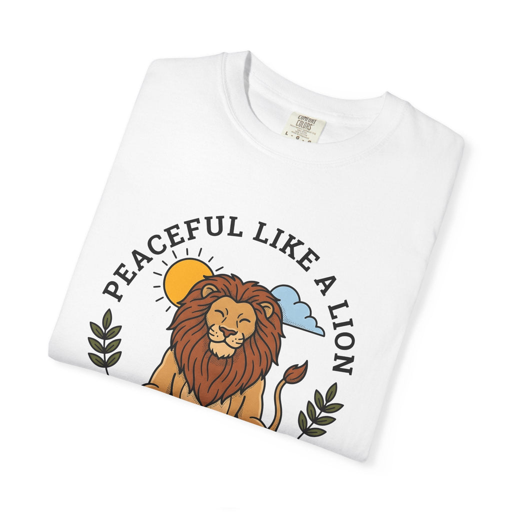 Peaceful Lion Shirt Yoga Wellness Unisex Gift Animated Tee product image 5