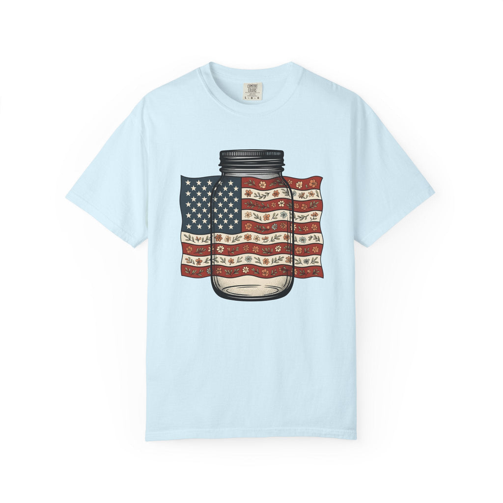 Mason Jar Flag Shirt 4th Of July Americana Unisex Gift Old product image 2