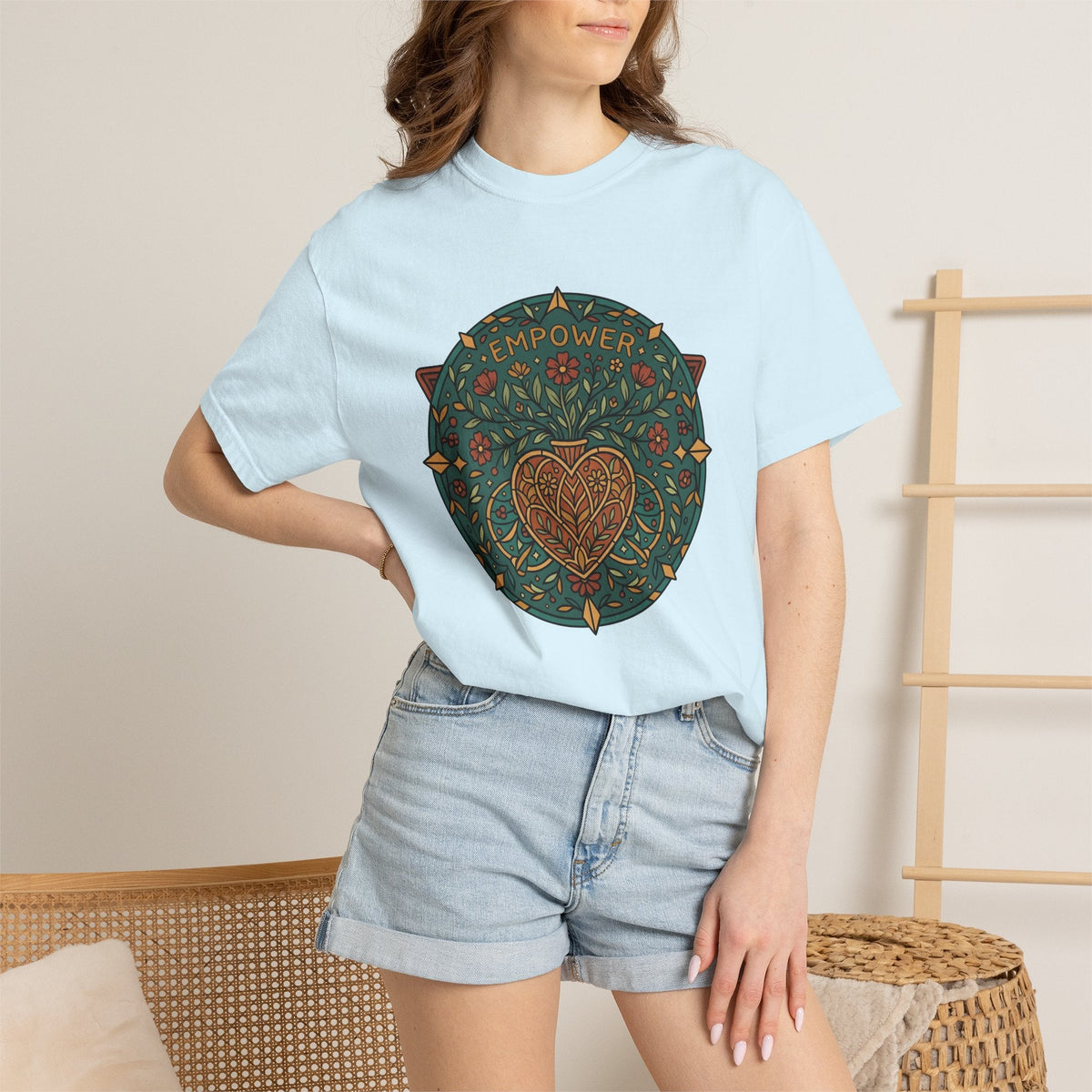 Heart Floral Mandala Shirt Boho Chic Empowerment Unisex product image 9