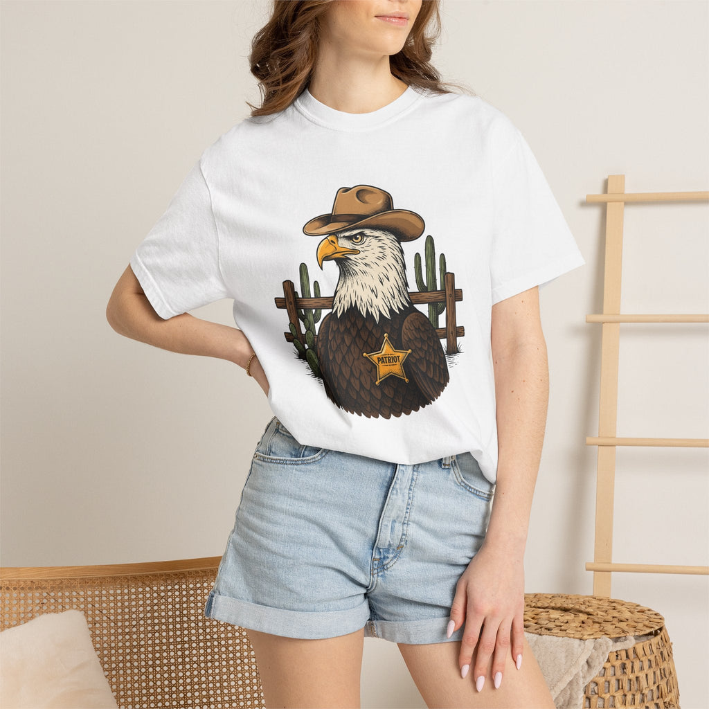 Eagle Cowboy Shirt Patriot Western Unisex Gift Vintage Tee product image 6