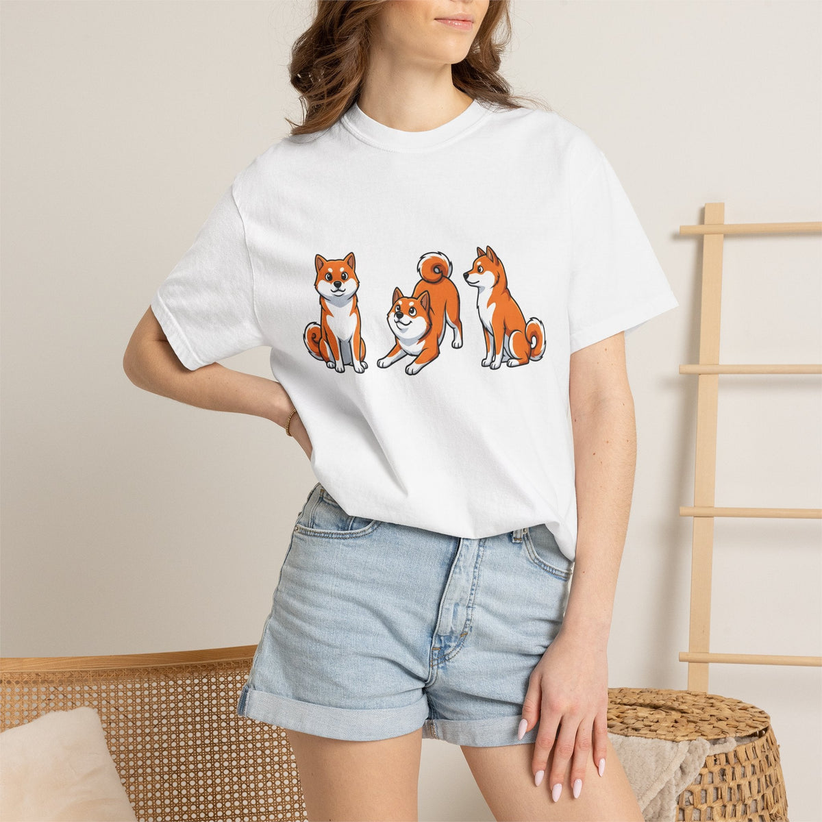 Shiba Inu Dogs Shirt Dog Fauna Unisex Gift Line Art Tee product image 6