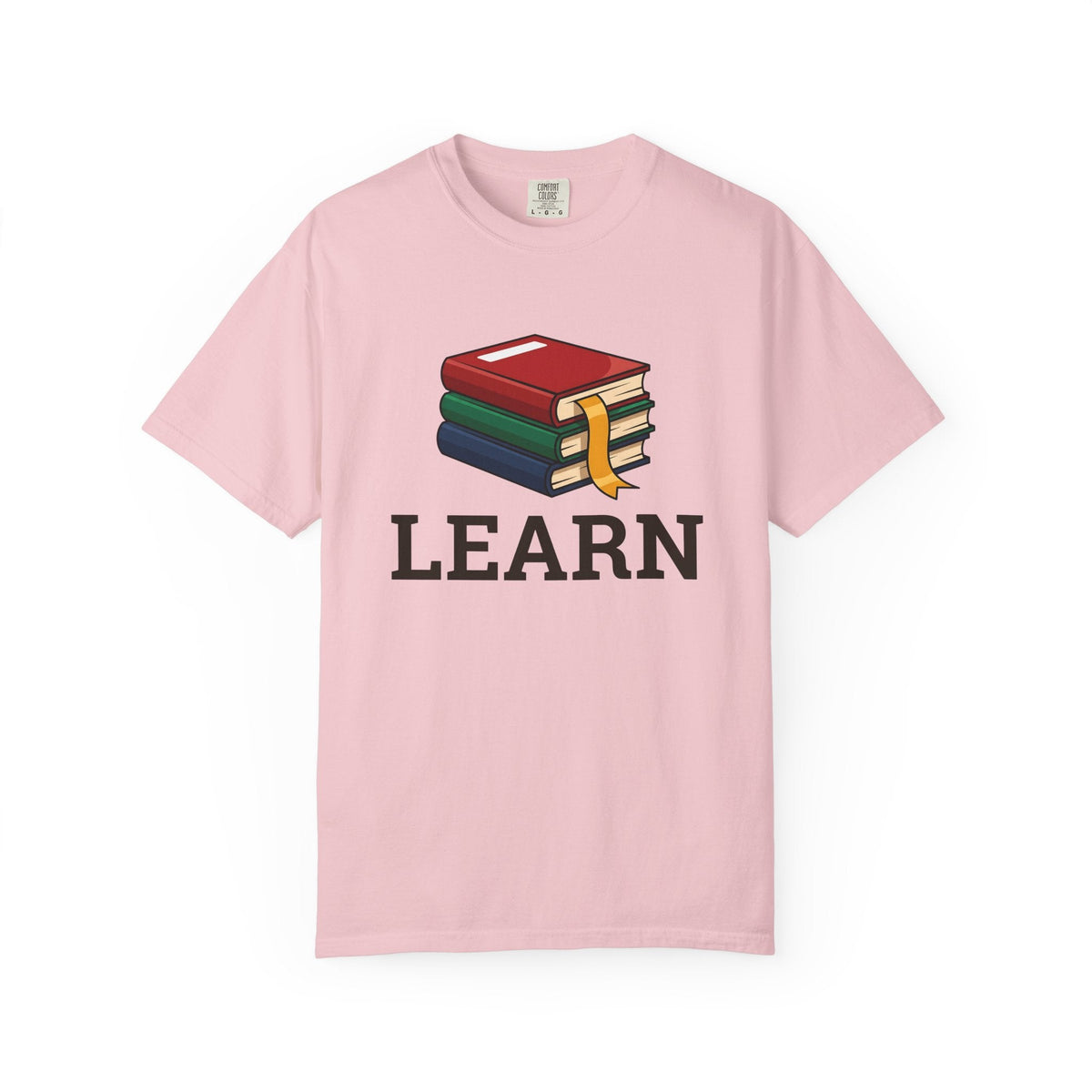 Stacked Books Cartoon T-Shirt – Bookish Teacher Reading product image 3