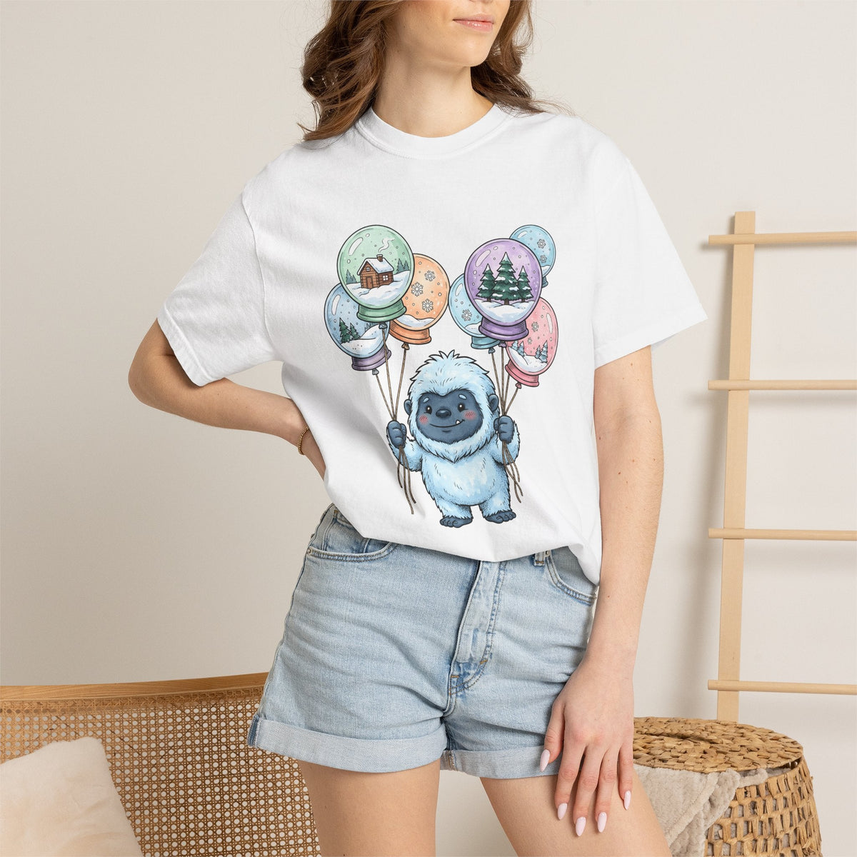 Bigfoot Snow Globe Shirt Cute Cold Unisex Gift Illustrated product image 6