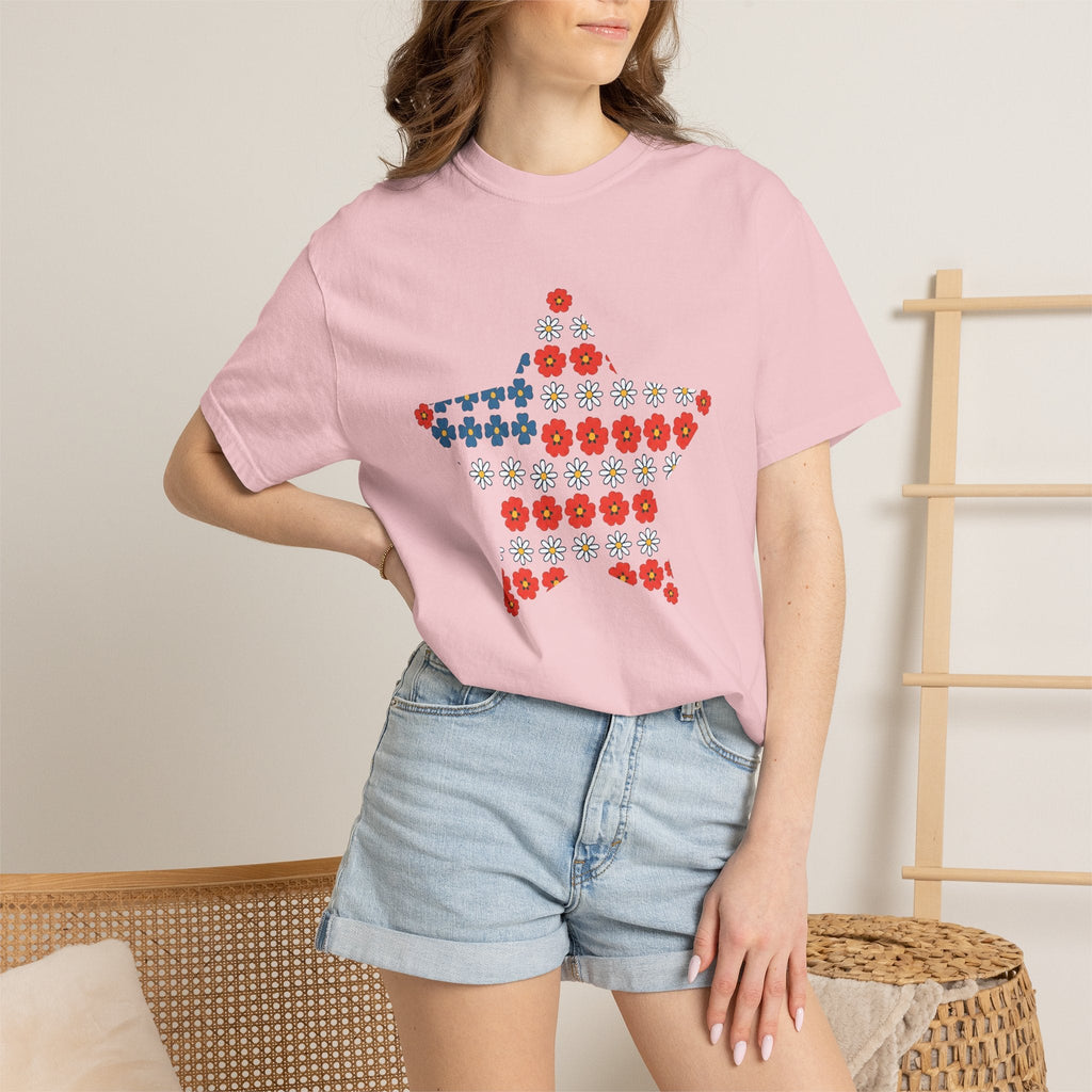 Floral Star Shirt 4th Of July Patriotic Unisex Gift Boho product image 12