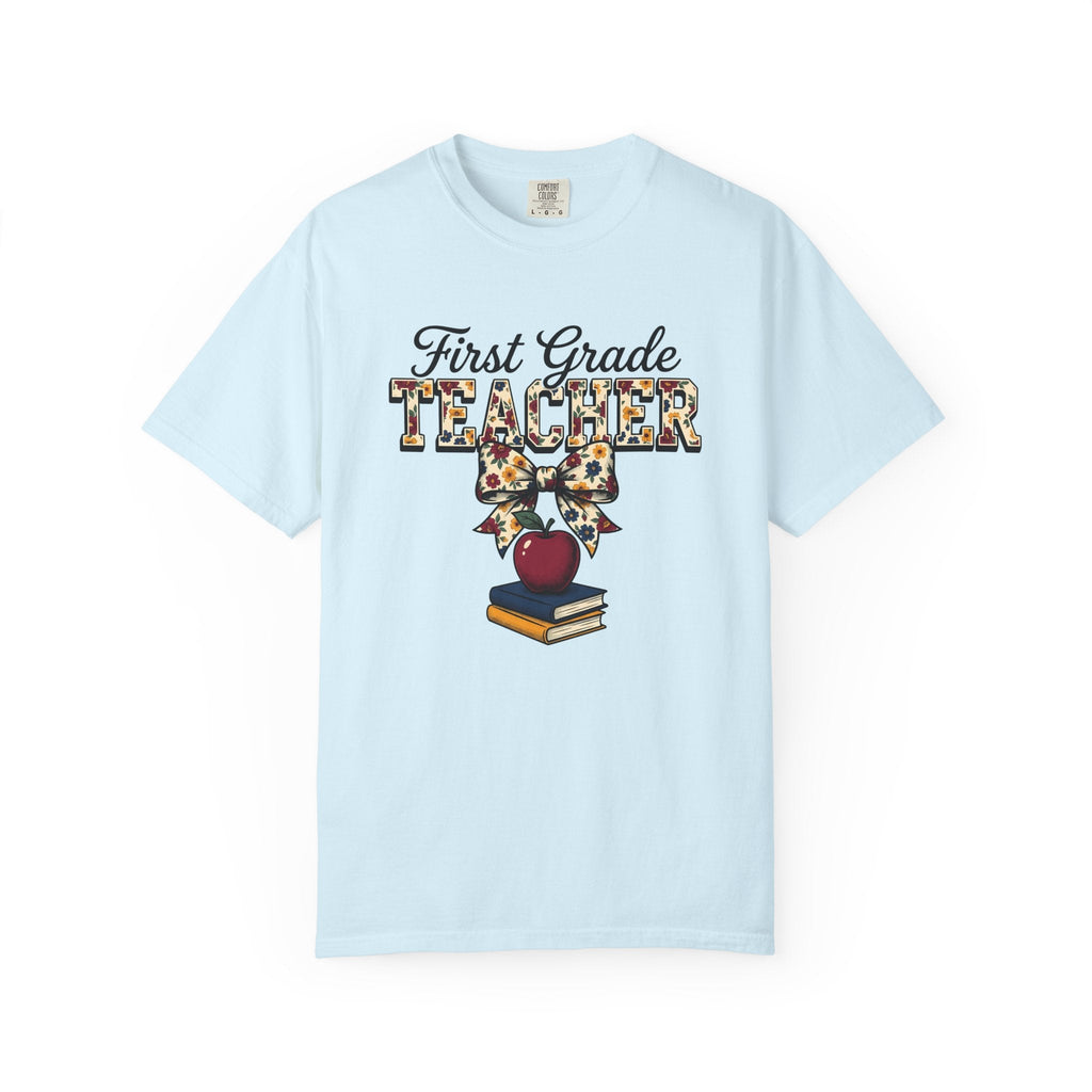 Apple Books Bow Shirt Teacher School Unisex Gift Floral Tee product image 2