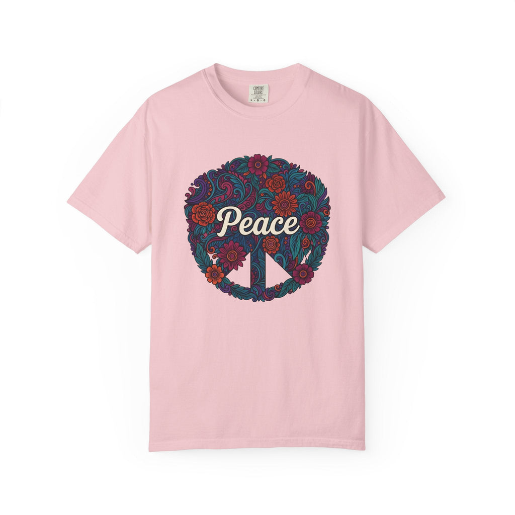 Peace Sign Floral Shirt Hippie Festival Unisex Gift Boho product image 3