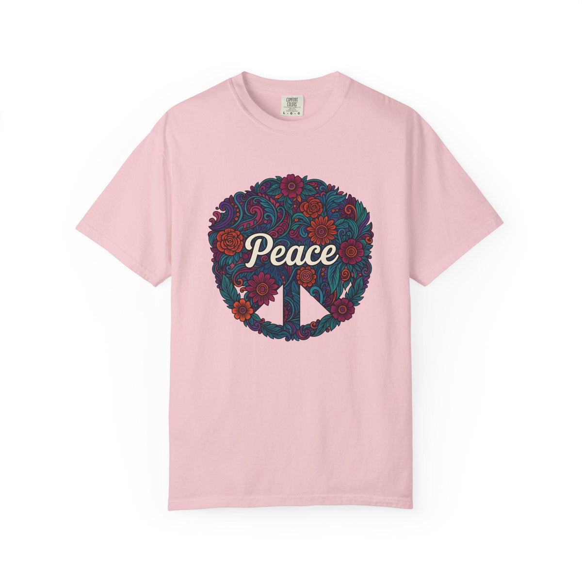 Peace Sign Floral Shirt Hippie Festival Unisex Gift Boho product image 3