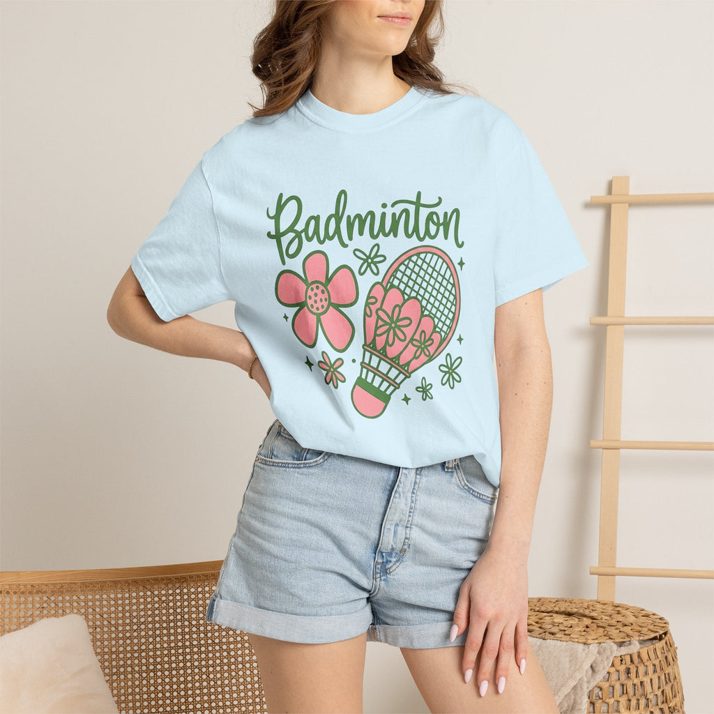 Badminton Racket Shirt Floral Unisex Gift Playful Tee product image 9