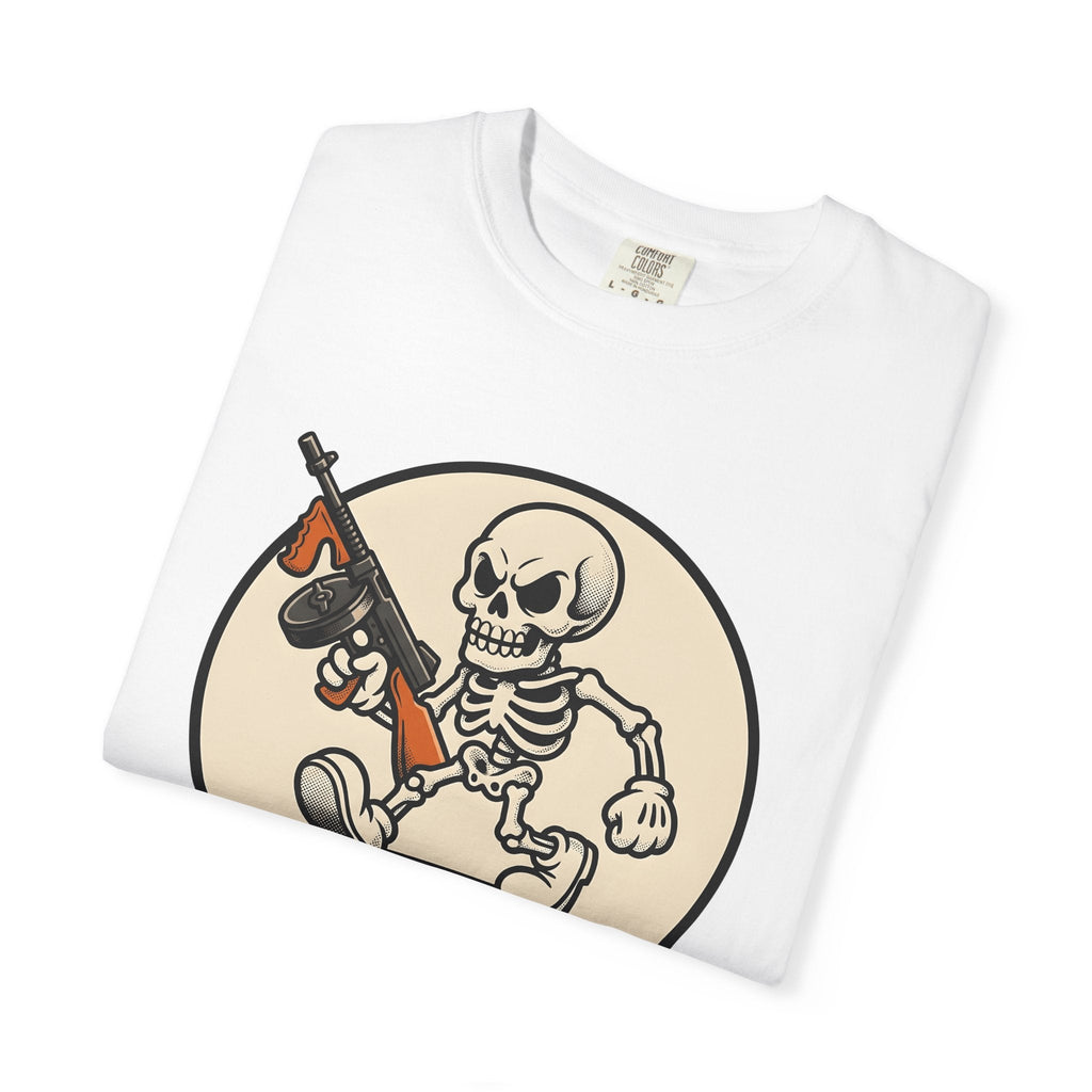Skull Mobster Comic T-Shirt – Halloween Gangster Bones product image 6