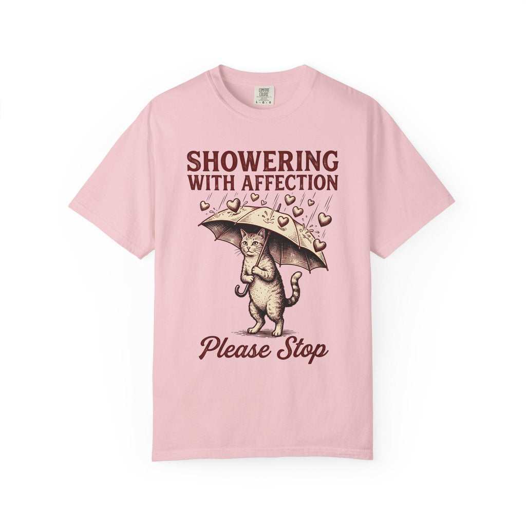 Cat Umbrella Shirt Humor Unisex Gift Vintage Tee Parasol product image 3