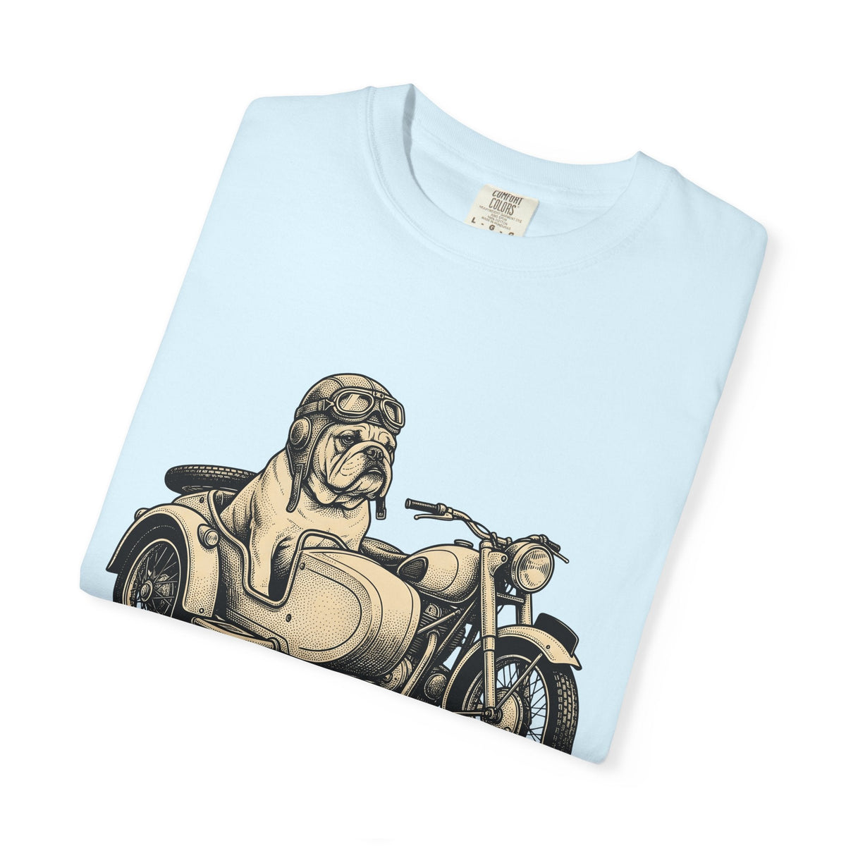 Bulldog Motorcycle Shirt Dog Biker Unisex Gift Vintage Tee product image 8