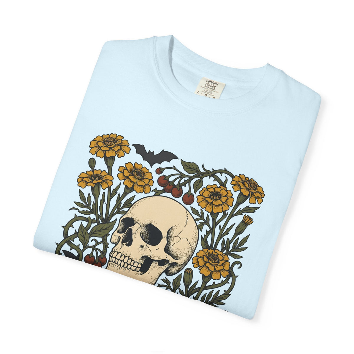 Skull Floral Shirt Halloween Gothic Unisex Gift Tattoo Tee product image 9
