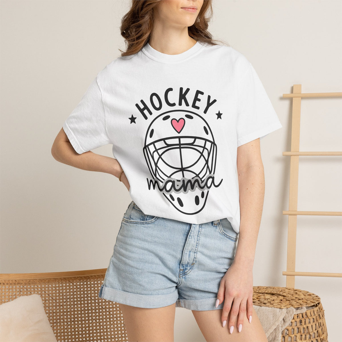 Hockey Helmet Shirt Moms Sports Gift for Women Cute Tee product image 6