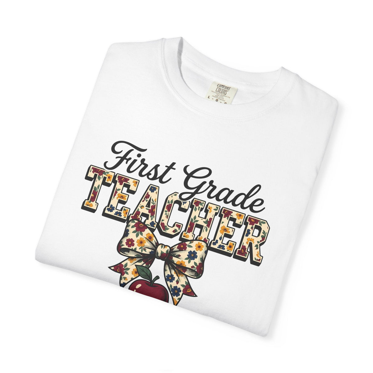 Apple Books Bow Shirt Teacher School Unisex Gift Floral Tee product image 5