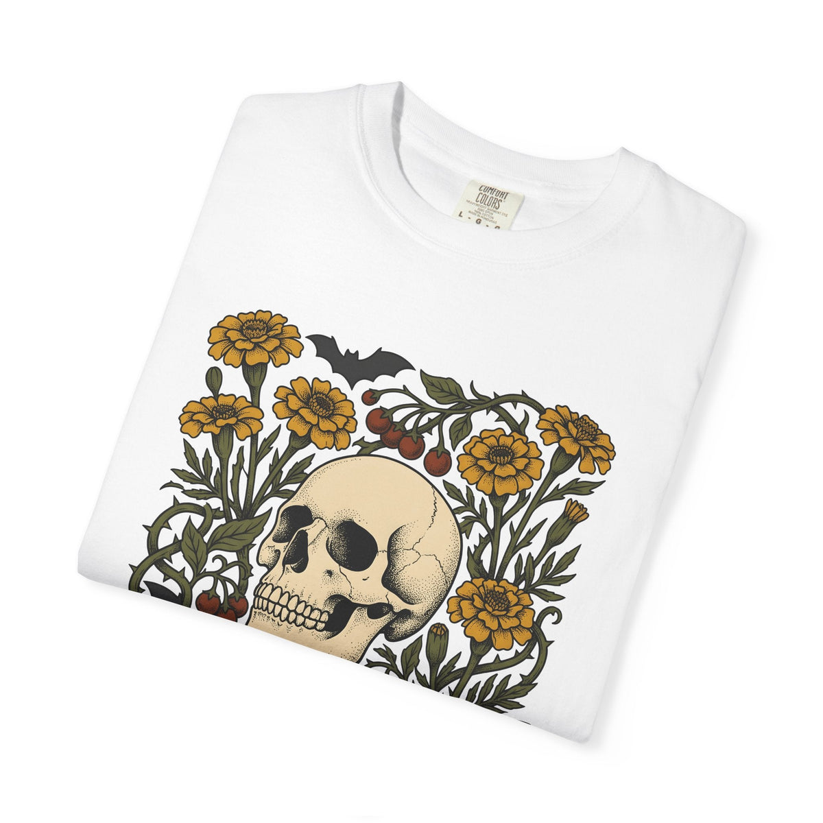 Skull Floral Shirt Halloween Gothic Unisex Gift Tattoo Tee product image 6