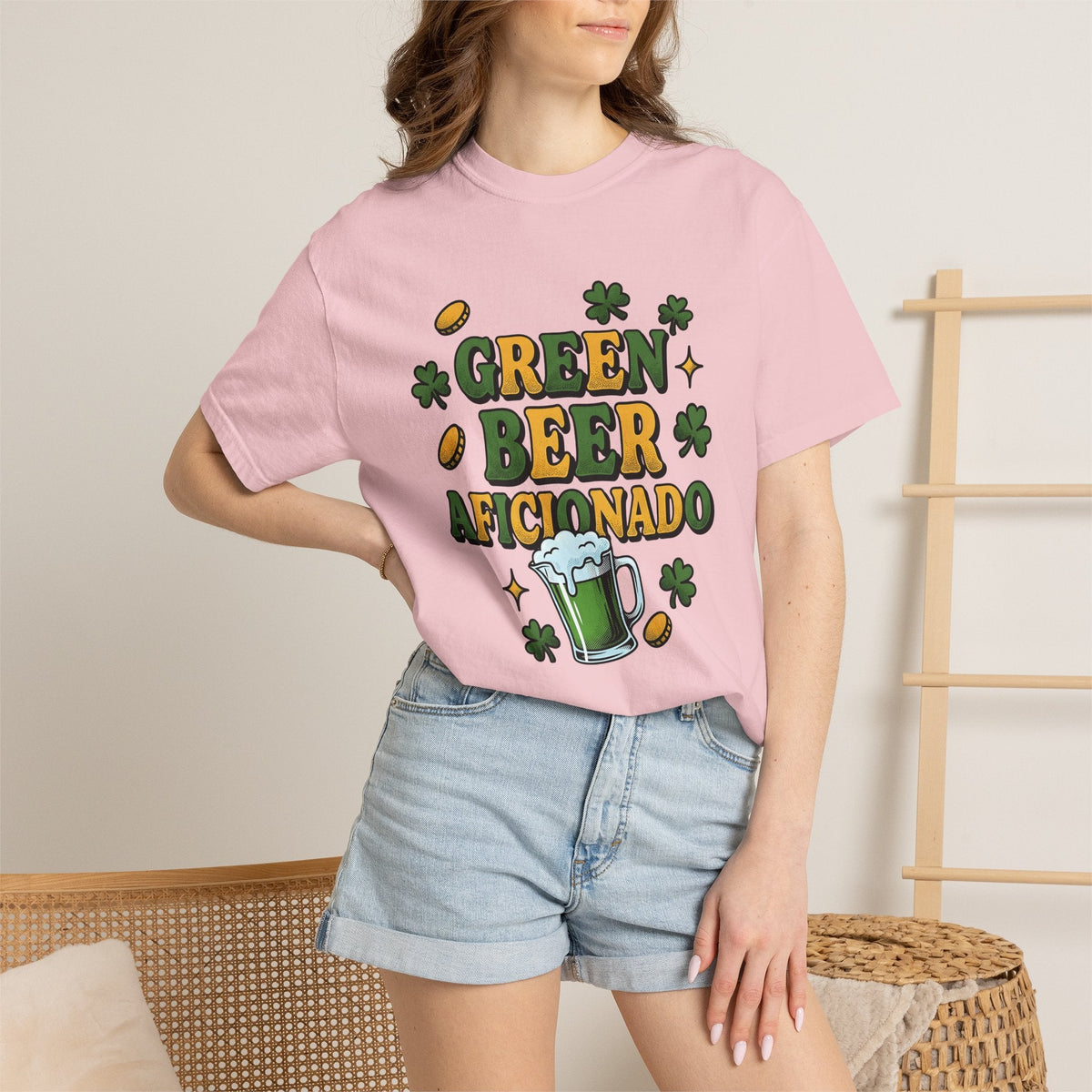 Green Ale Mug Shirt St Patrick's Day Beverages Unisex Gift Modern Graphic Tee