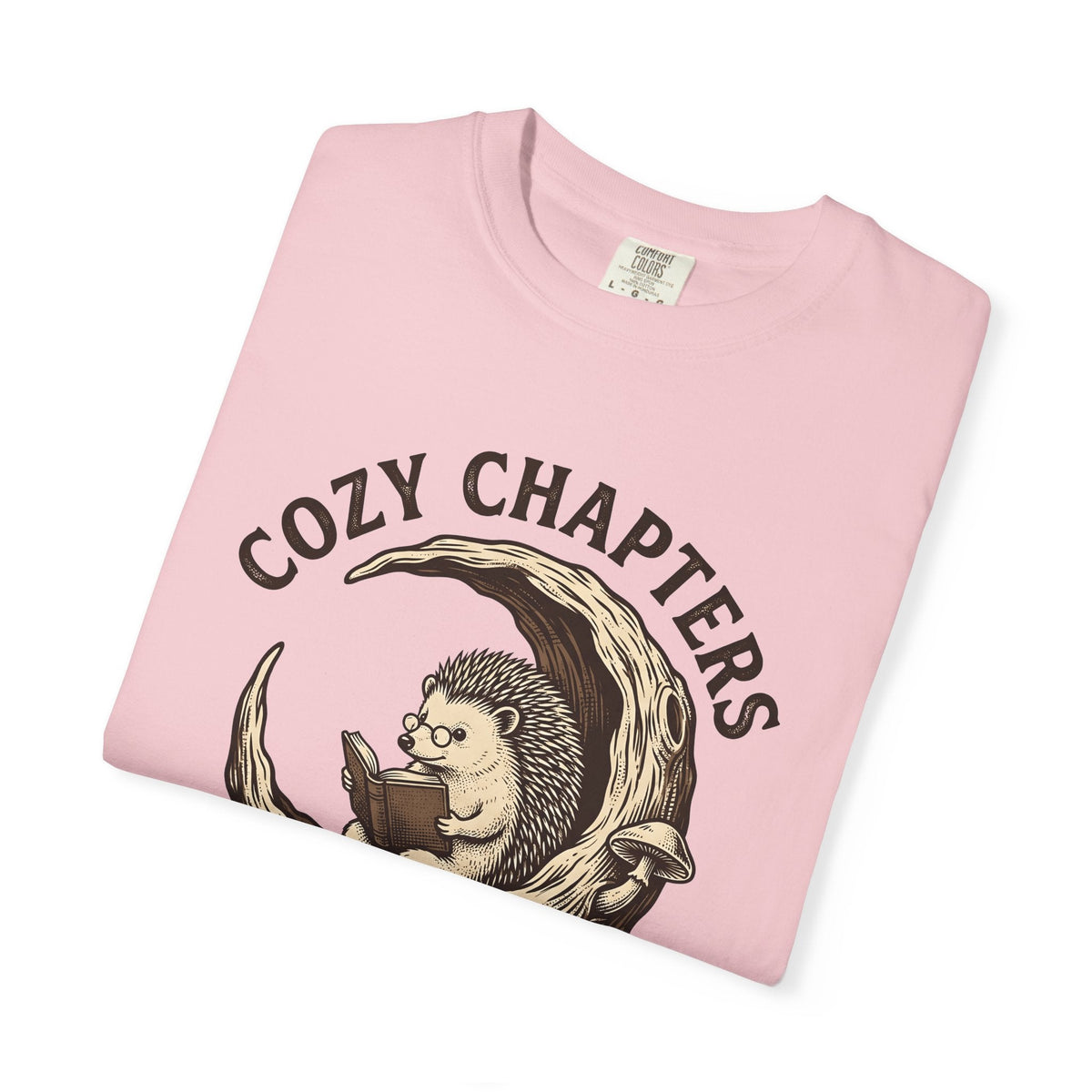Hedgehog Book Moon Doodle T-Shirt – Cozy Bookish Reading product image 11