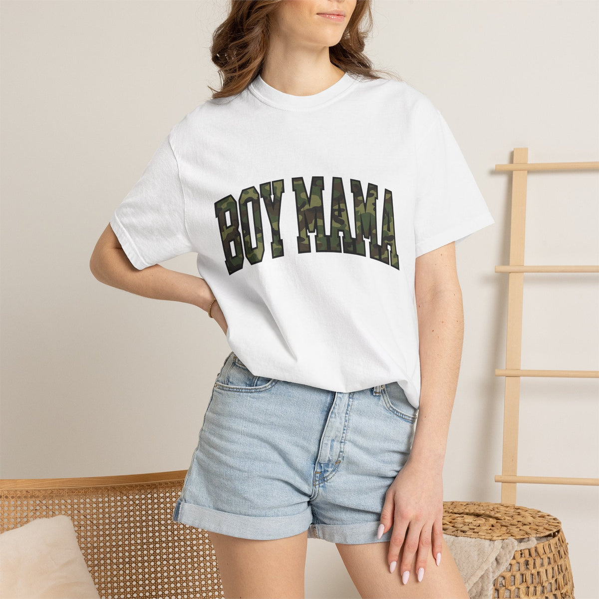 Camo Varsity Font Shirt Moms Kin Gift for Women Thick Tee product image 6