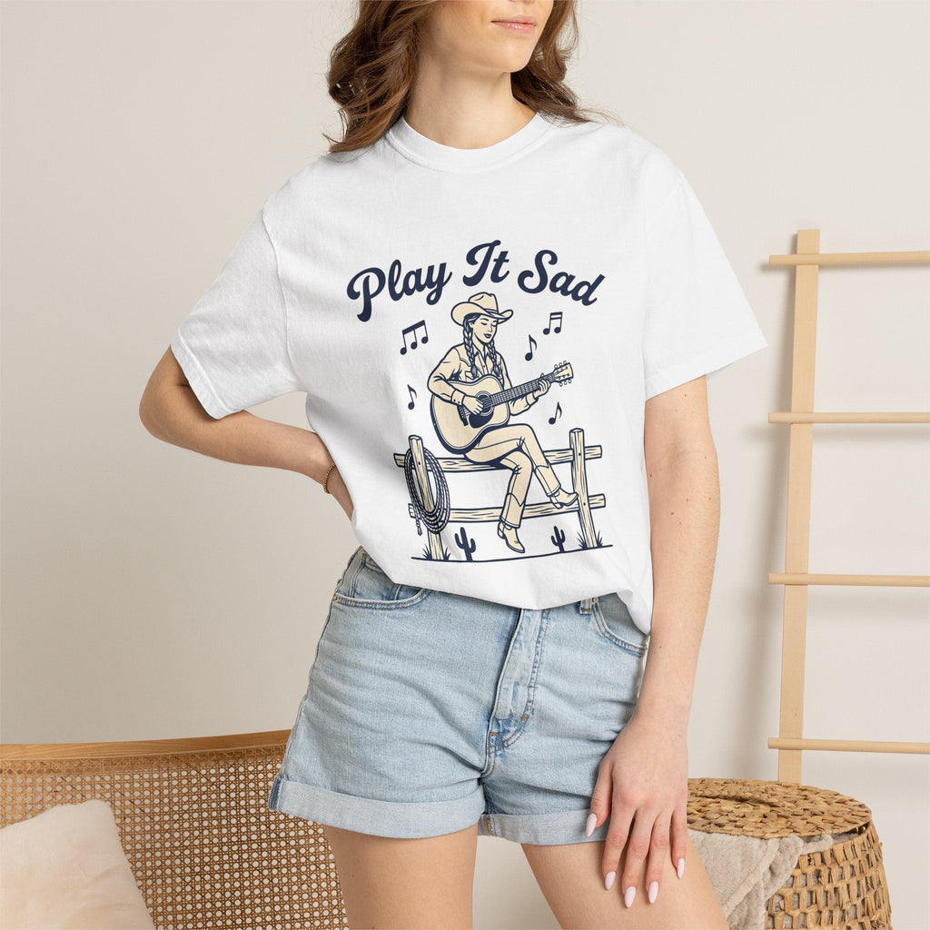 Cowgirl Guitar Shirt Rustic Gift for Women Line Drawing Tee product image 6