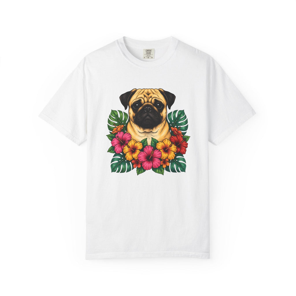 Pug Shirt Dog Botanicals Gift Women Sketch Tee Mops T-Shirt product image 1