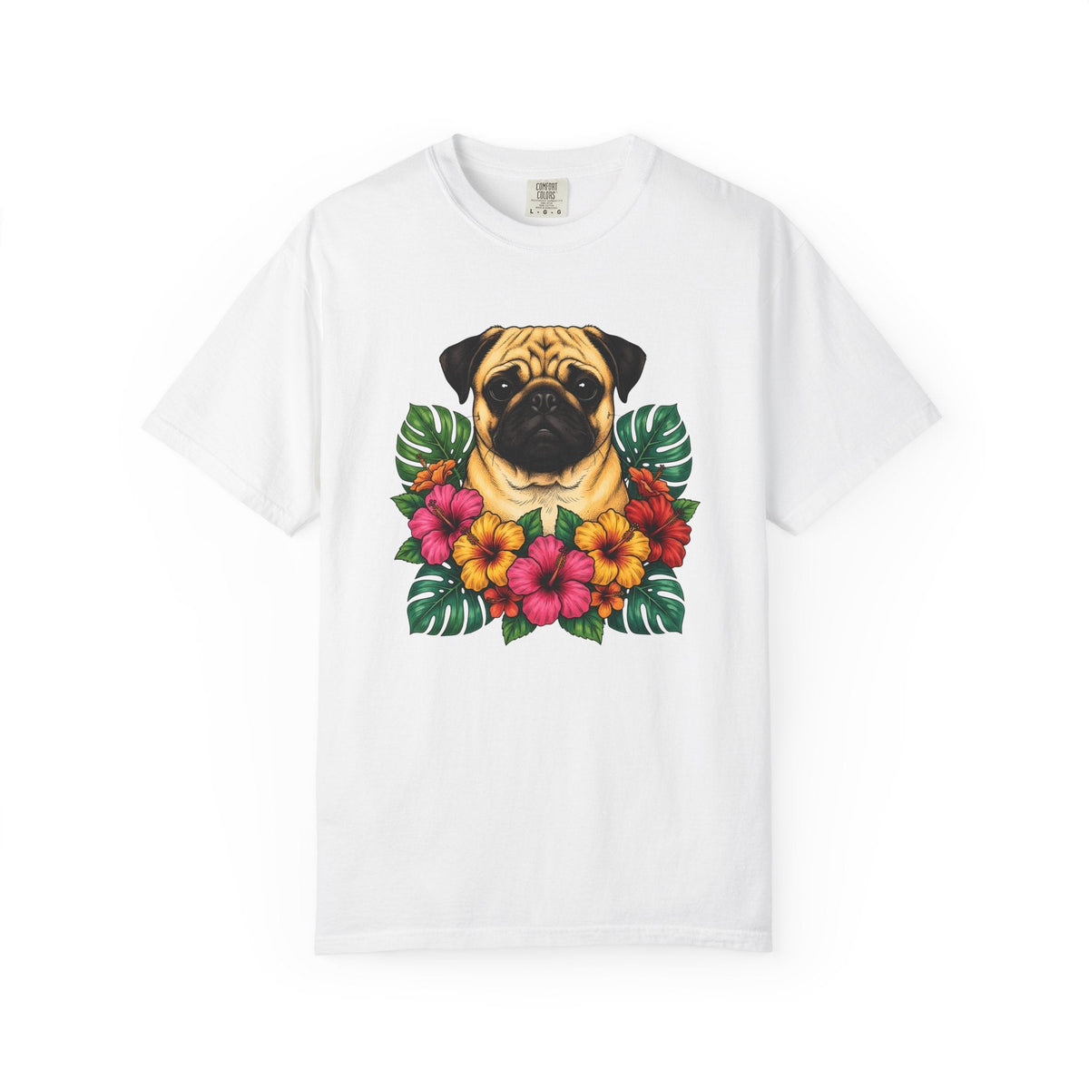 Pug Shirt Dog Botanicals Gift Women Sketch Tee Mops T-Shirt product image 1