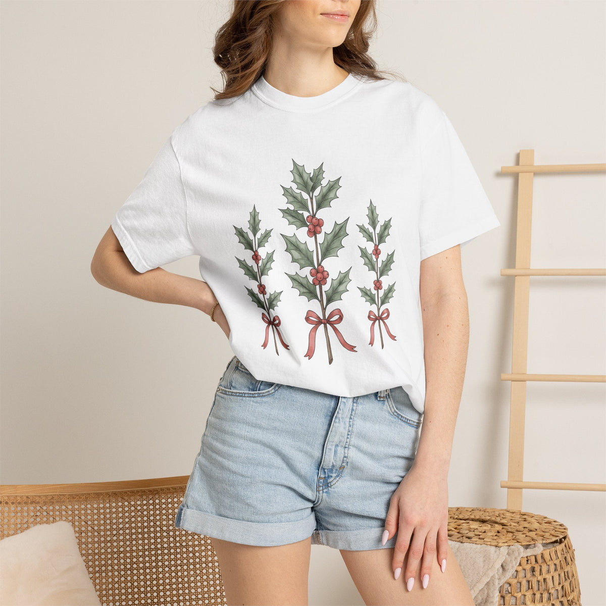 Festive Greenery Shirt Christmas Event Unisex Gift Leaf Art product image 6
