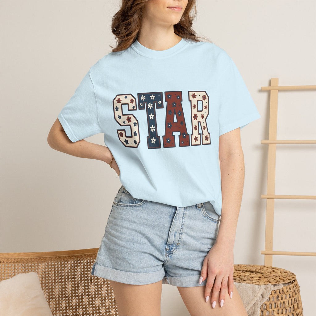 Floral Block Letters Shirt 4th Of July Summer Unisex Gift product image 9