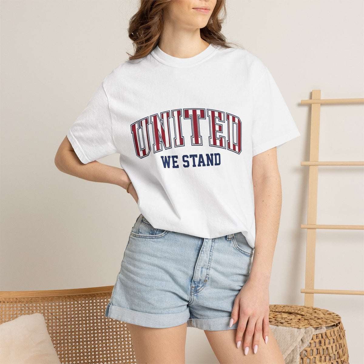 Patriotic Varsity Text Shirt America Holiday Gift Women product image 6
