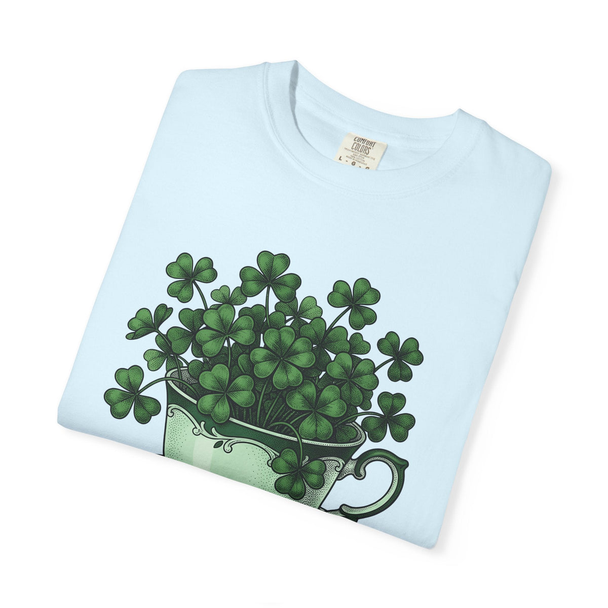 Clover Tea Cup Shirt St Patrick's Day Flower Unisex Gift Retro Tee Teacup