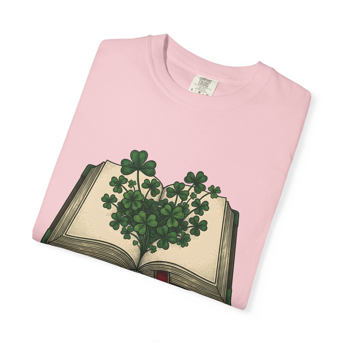 Lucky Leaf Book Hand-Drawn T-Shirt – Bookish Irish Reading product image 11