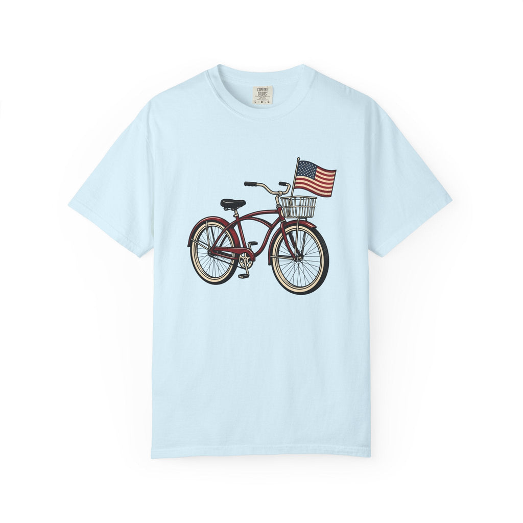 Bike Illustration Shirt 4th Of July America Unisex Gift Old product image 2