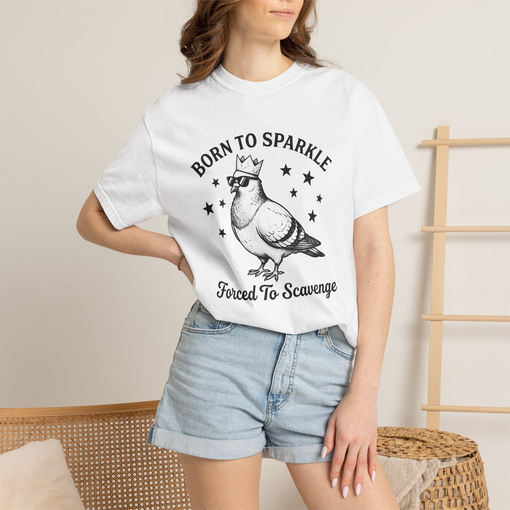 Pigeon Crown Cartoon T-Shirt – Funny Bird Critter Comic product image 6