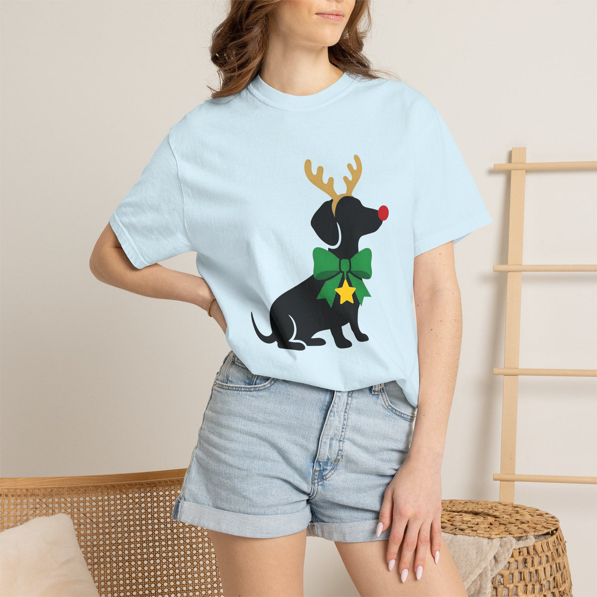 Sausage Dog Shirt Christmas Dogs Unisex Gift Outline Tee product image 9