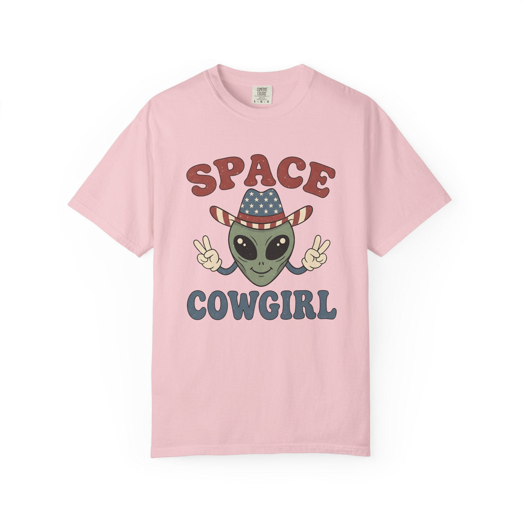 Alien Cowboy Hat Shirt Cowgirl Cosmos Gift for Women Animated Tee Space Hat