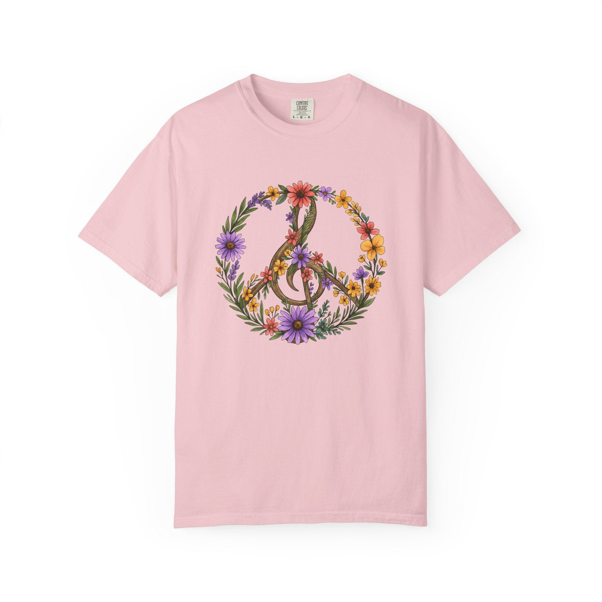 Peace Hand Flowers Shirt Boho Chic Vintage Unisex Gift Folk product image 3