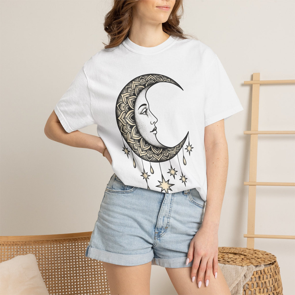 Crescent Moon Shirt Boho Chic Astrology Unisex Gift Henna product image 6
