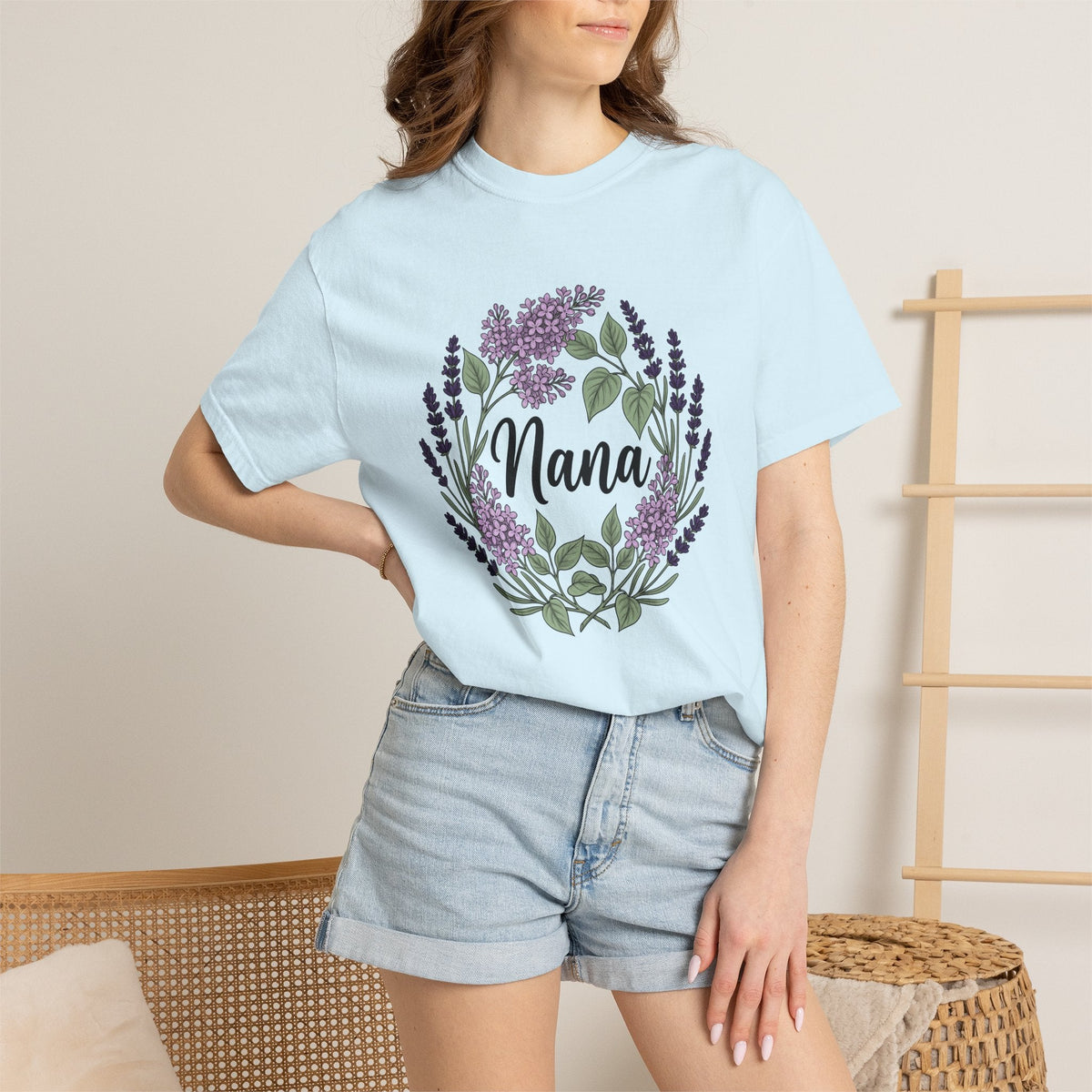 Lavender Floral Wreath Shirt Grandma Gift for Women product image 9