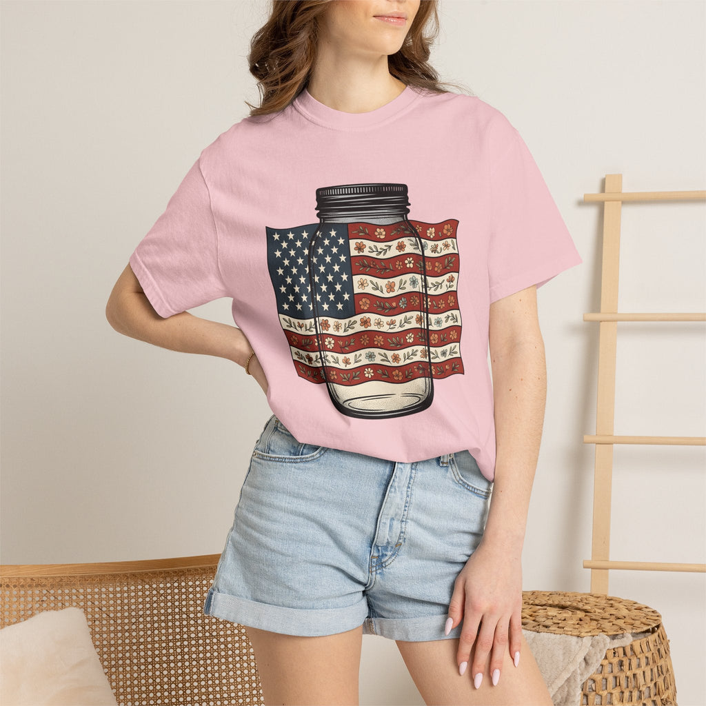 Mason Jar Flag Shirt 4th Of July Americana Unisex Gift Old product image 12