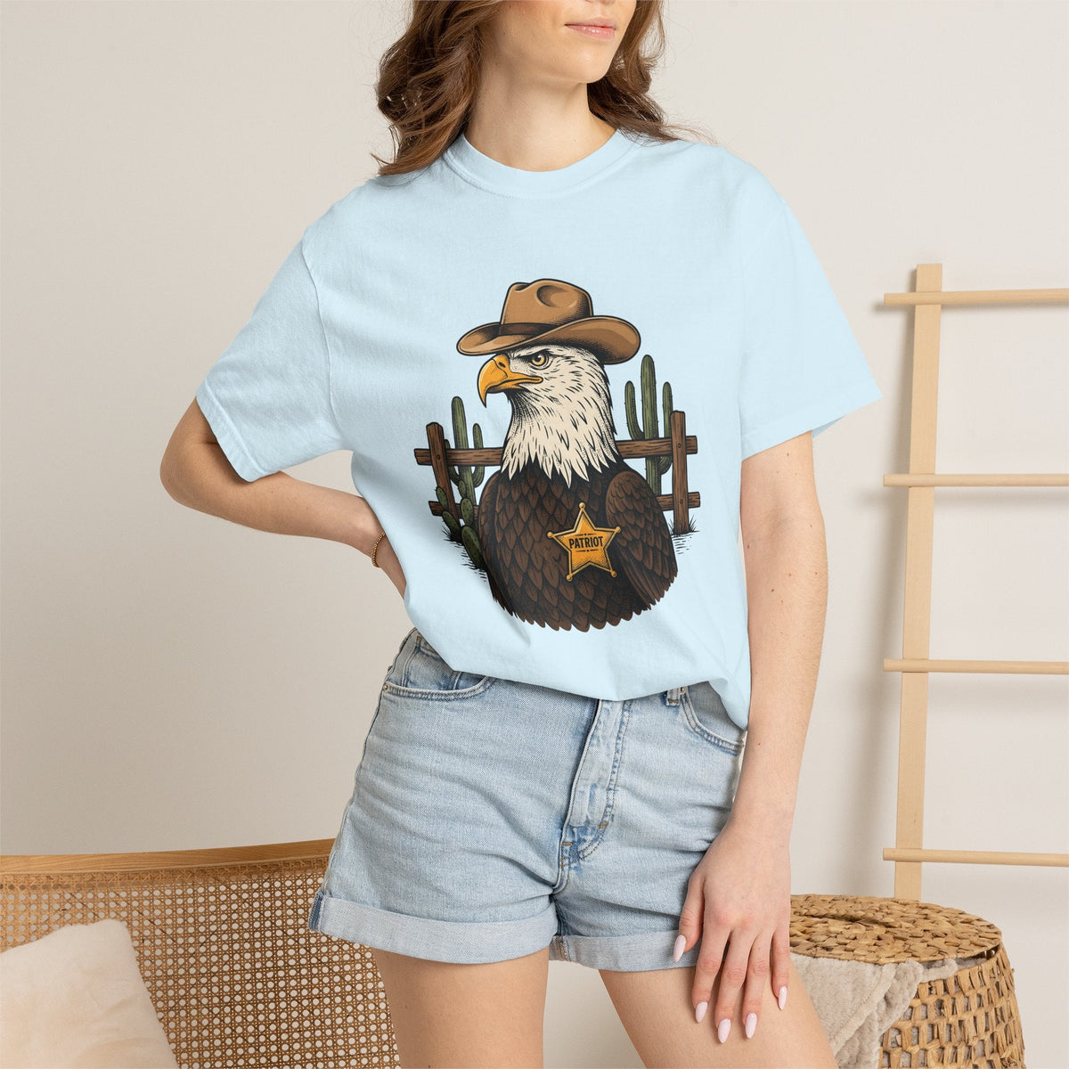 Eagle Cowboy Shirt Patriot Western Unisex Gift Vintage Tee product image 9