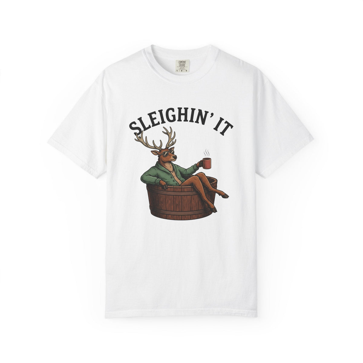Stag Hot Tub Retro T-Shirt – Funny Christmas Deer Vacation product image 1