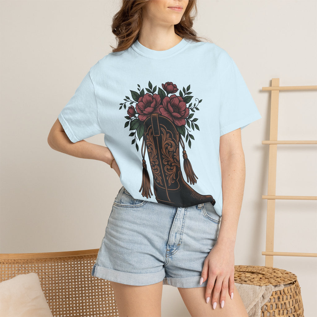 Cowgirl Boot Floral Shirt Rodeo Gift for Women Ethnic Tee product image 9